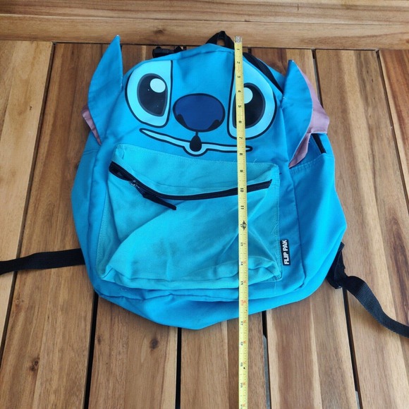 Lilo & Stitch Flip Pak Reversible Backpack Zippered Blue Purple 1N - Picture 6 of 7